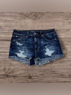 American Eagle Outfitters Women's Distressed Raw Hem Denim Jean Shorts Size 8